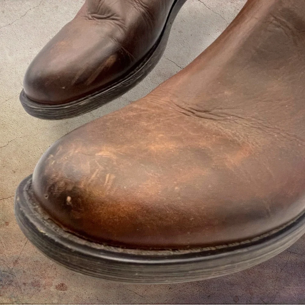 Bed|Stu Men's Brown Distressed Leather Boots Size 10